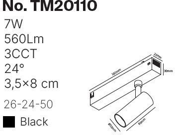 Inlight LED Decken- und Wandleuchte in Schwarz Farbe
