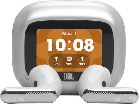 JBL Live Flex 4 Earbud Bluetooth Handsfree Headphones with Sweat Resistance and Charging Case Silver