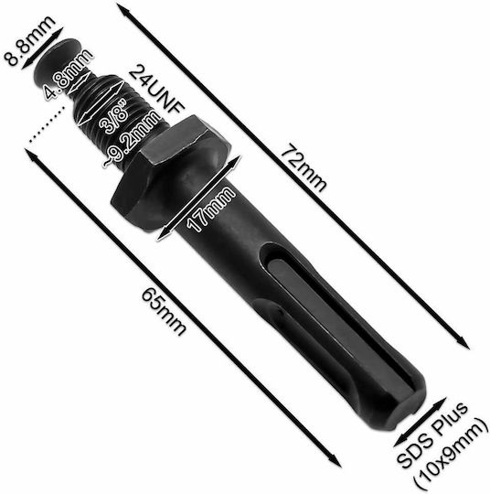 Drill Chuck Adapter Sds Plus 3/8"-24unf Black Oem