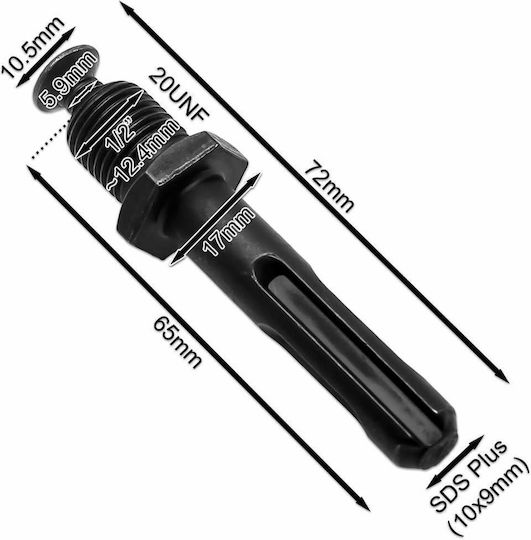 SDS Bohrfutter Adapter 1/2"-20UNF Schwarz Oem