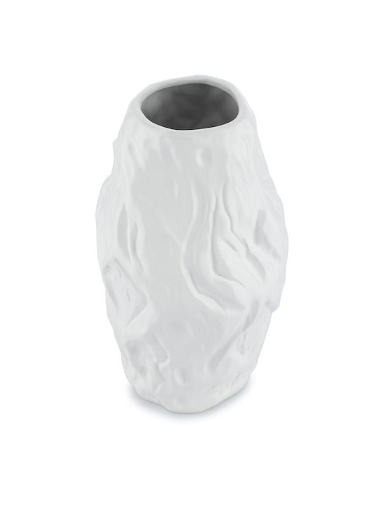 HowHomely Dekorative Keramikvase Weiß
