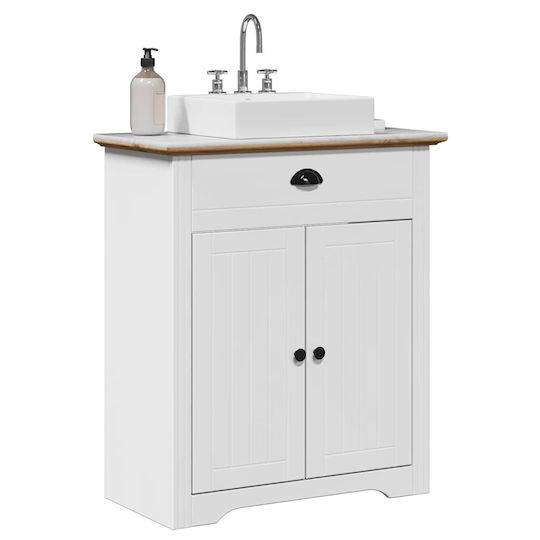 vidaXL Πάγκος με Νιπτήρα Μ70xΒ35xΥ80cm Λευκό Και Καφέ