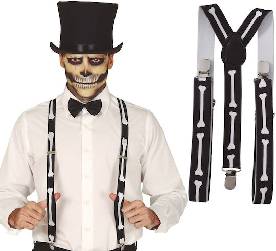 Karnevalsaccessoire Schwarze Hosenträger für Halloween