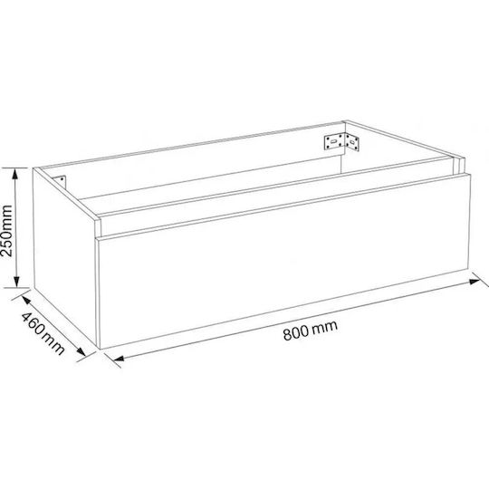 Inter Ceramic ICP4425-80 Waschtisch mit Waschbecken & Spiegel L80xB46xH20cm Beige