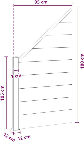 vidaXL Панел Ограда от WPC в Сив Цвят 1.8m x 95cm
