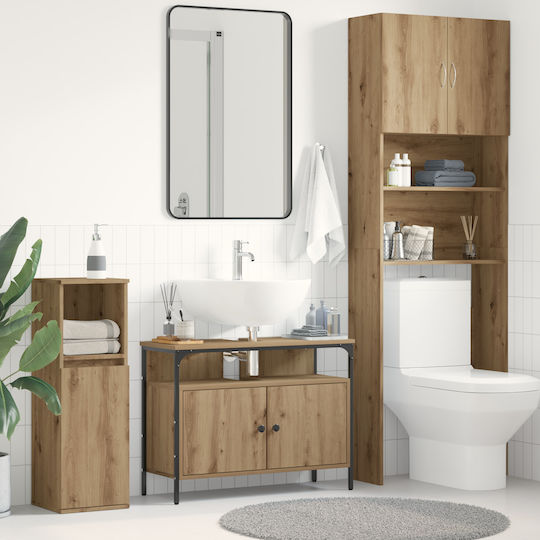 vidaXL Countertop with Sink L80xW30xH60cm Walnut