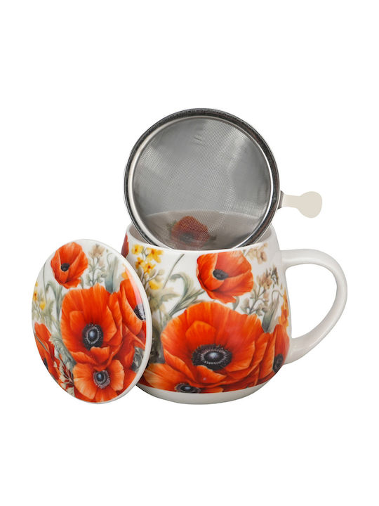 Tea Cup Made of Porcelain Red