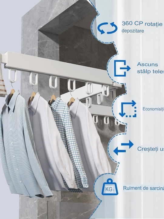 Uscător de Rufe Pliabil Înșurubat din Aluminiu