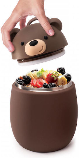 Asobu Bestie Stainless Steel Kids' Food Container 0.6L Brown