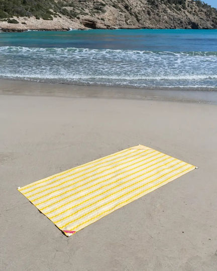 Flamingueo Πετσέτα Microfiber Σώματος 400gr/m² Κίτρινη 180x90εκ.