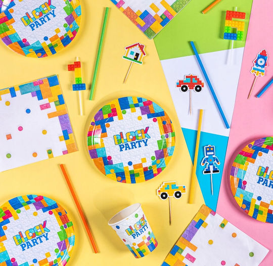 Party Blocks Birthday Napkins 33x33cm 10pcs
