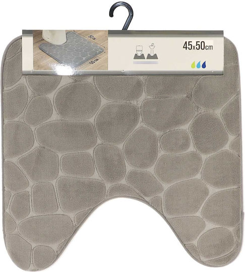 Tendance Covoraș Antiderapant De Baie Din Microfibra Pentru Toaletă Gri 45x50cm