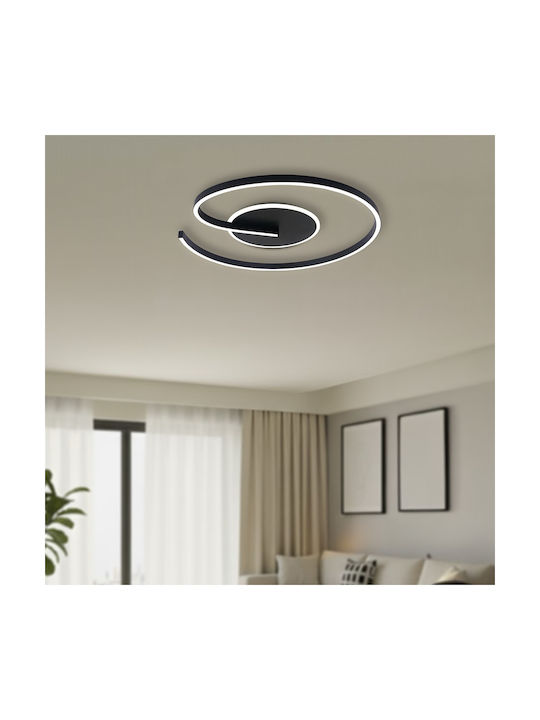 Eko Light Πλαφονιέρα Οροφής Μαύρη με Ενσωματωμένο LED
