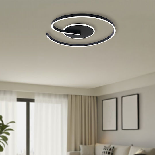 Eko Light Πλαφονιέρα Οροφής Μαύρη με Ενσωματωμένο LED