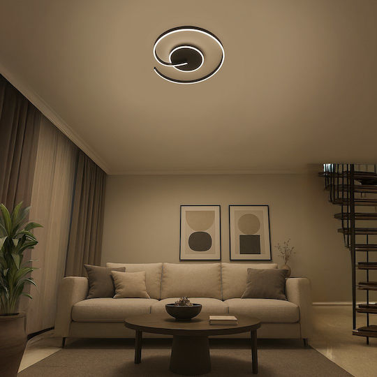 Eko Light Πλαφονιέρα Οροφής Μαύρη με Ενσωματωμένο LED