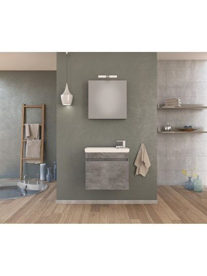 Drop Luxus 60 Шкаф със Мивка & Огледало Д60xШ31xВ50см Гранит