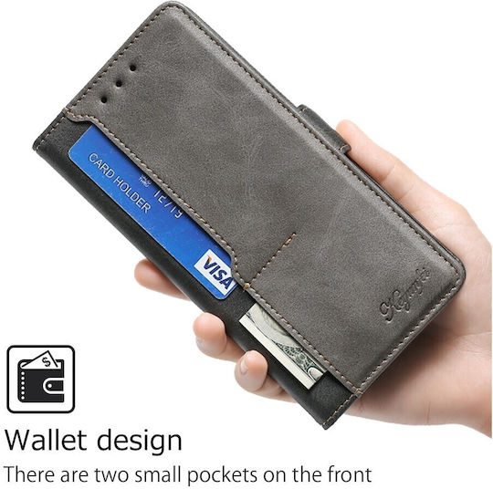Tel1 Tcl 50 Se Contrast Color Side Buckle Book Case Black Grey
