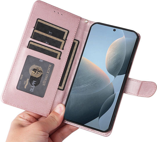 Tel1 Xiaomi Poco X6 Pro 5g Diamond Lattice Flip Book Case Rose Gold