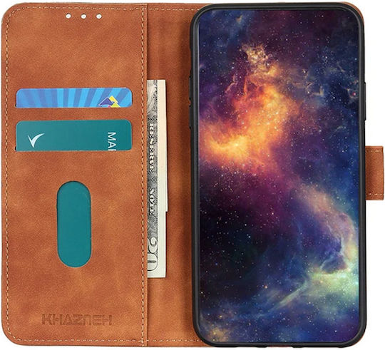 Khazneh Honor 9X Lite Textur Horizontale Flip Handyhülle Braun