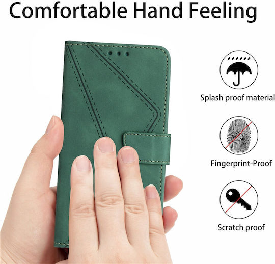 Tel1 Tcl 505 Stitching Embossed Husa Carte Verde