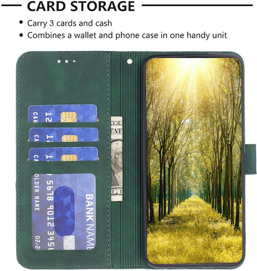 Tel1 Tcl 40 Nxtpaper 4g Магнитна Катарама Ромб Калъф Книга Зелен