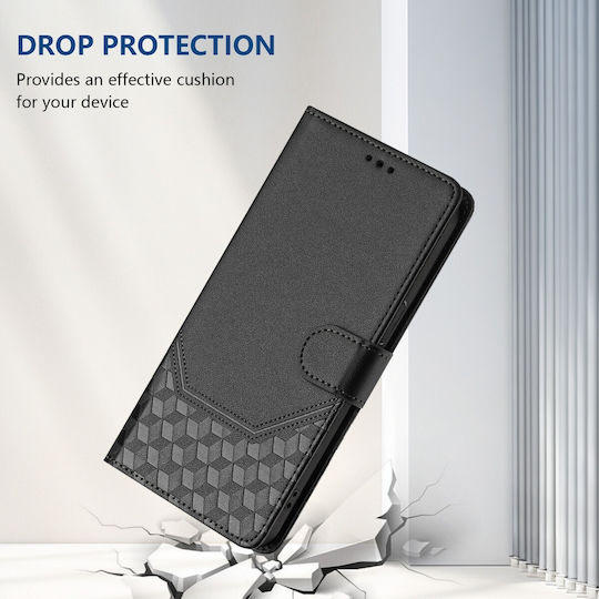 Tel1 Tcl 50 Se Honeycomb Embossing Rfid Калъф Книга Черен