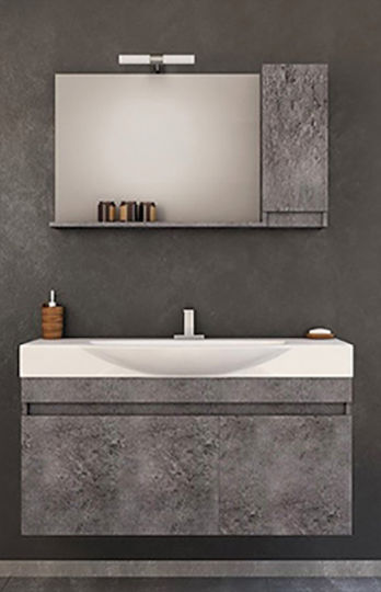 Drop Senso 105 L Blat cu Lavoar & Oglindă L102xW38xH50cm Granit