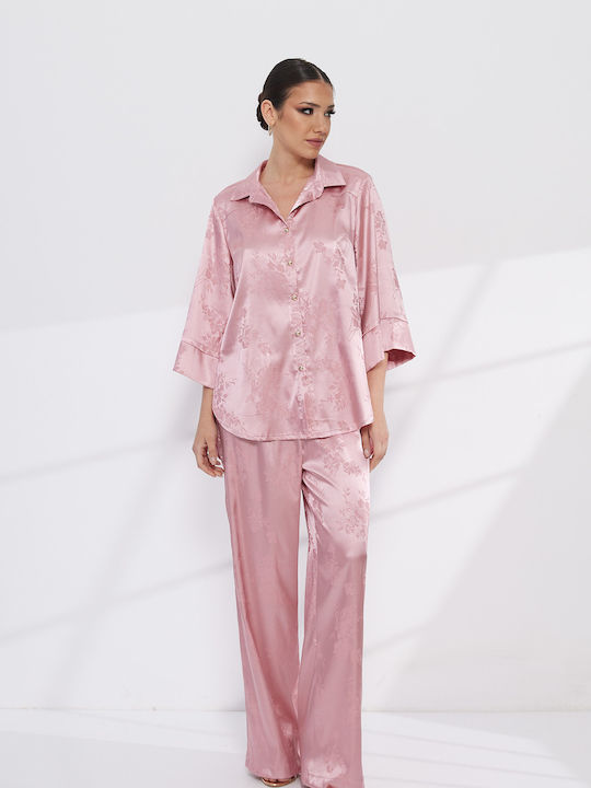Damen Floral Textur Set mit Blumenhose