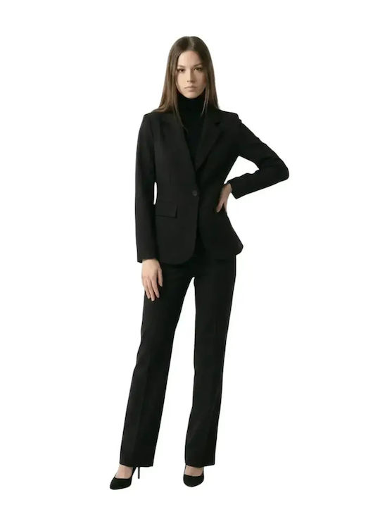 Women's Black Set with Trousers in Regular Fit