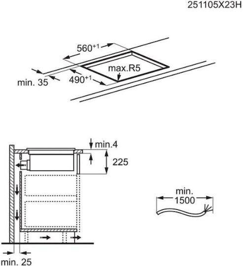AEG 6000 ExtractorHob Combo Induktion Autonom Kochfeld mit Kapuze & Sperrmodus 58x51cm