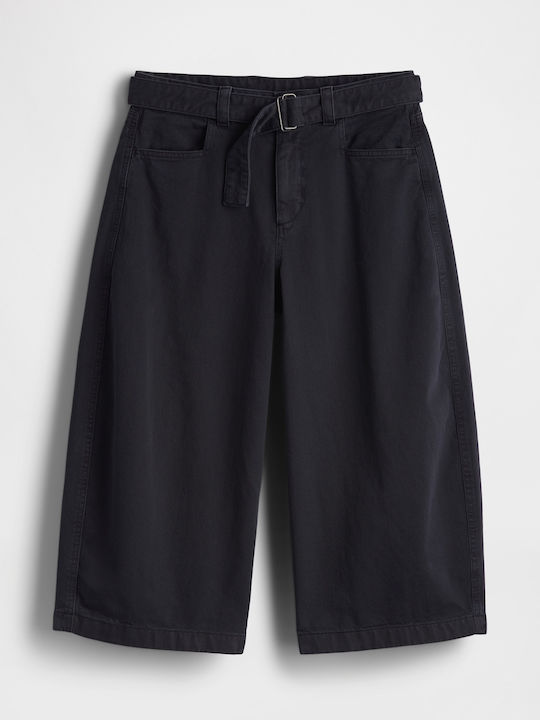 Women's Fabric Capri Trousers Moonless Black Night