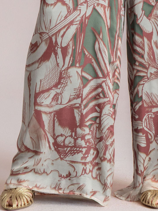 Damenhose mit Gummiband Blumenmuster Blumen