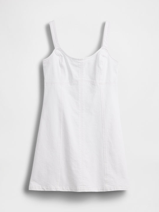 Sommer Mini Hemdkleid Frisches Weiß