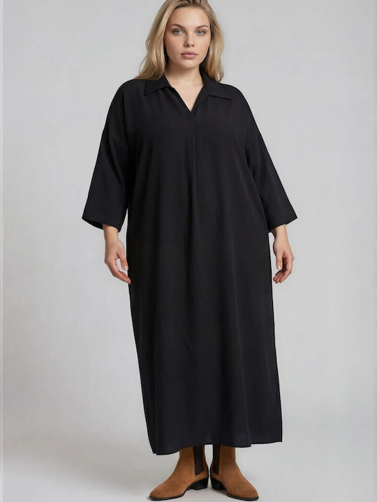 Maxi Shirt Dress Black