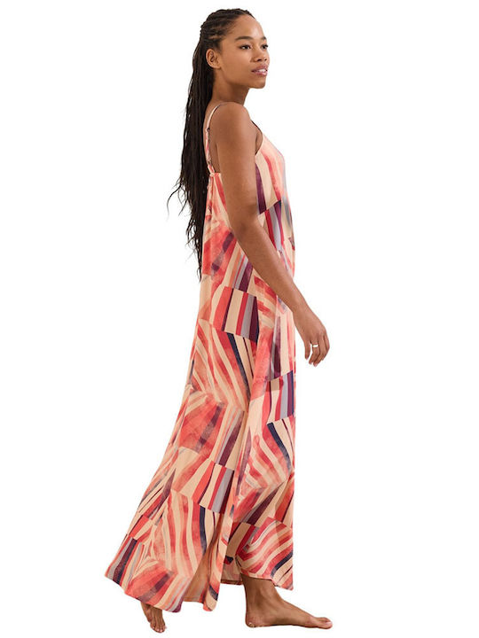 Sommer Maxi Damenkleid Koralle