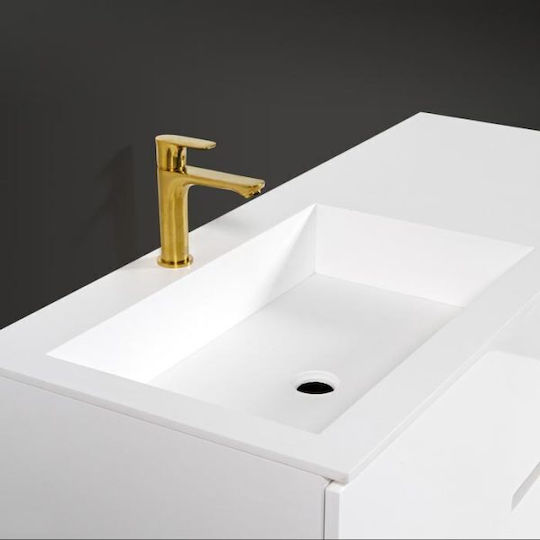 Mabo Four 120 Countertop with Sink Glossy Lacquer L120xW50xH60cm White