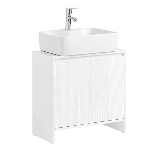 SoBuy Πάγκος με Νιπτήρα Μ30xΒ30xΥ61cm Λευκός