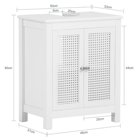 SoBuy Blat cu Lavoar L33xW33xH60cm Alb