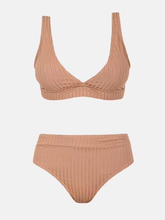 Set Bikini Rip Talie Înaltă Bej Mărimea S Bej Set Bikini Rip Talie Înaltă Bej Mărimea S Bej