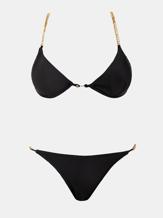 Bikini Set Chains Size S Black