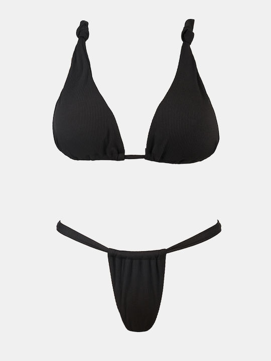 Bikini Set Triangle Knot Black Size M Black
