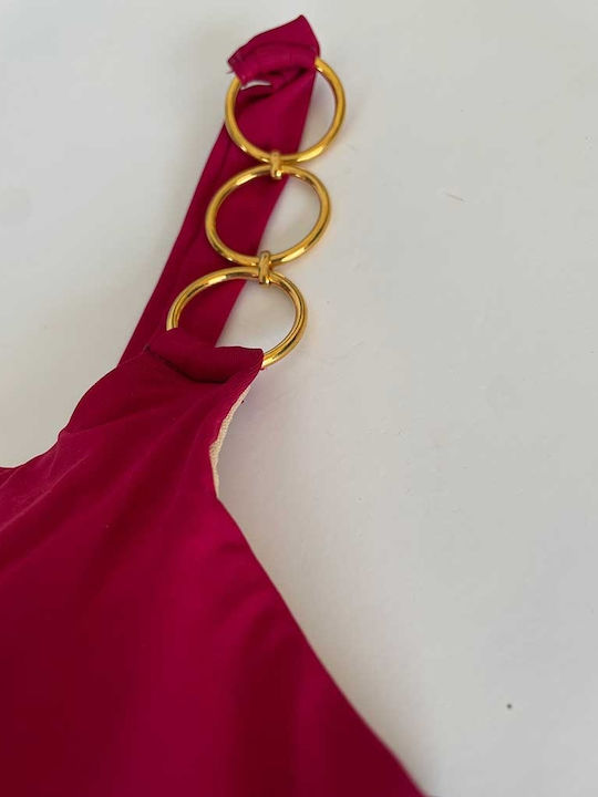 Set Bikini με Ελαφριά Ενίσχυση Μπορντό