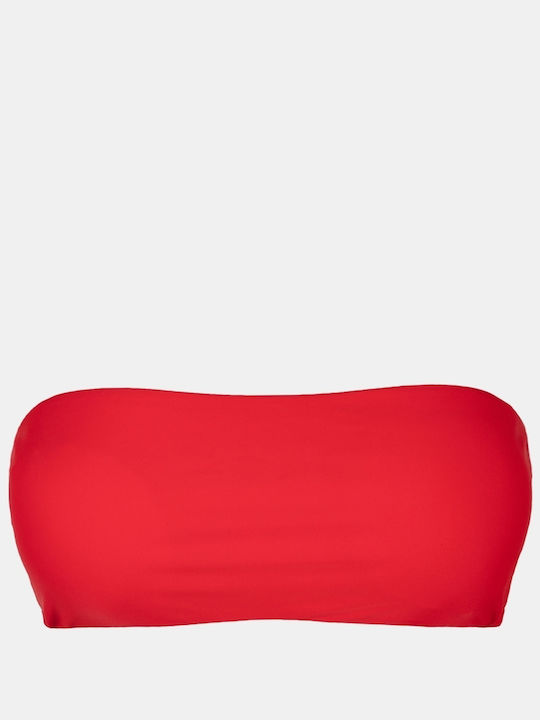 Set Bikini Strapless Hohe Taille Rot Größe S Rot