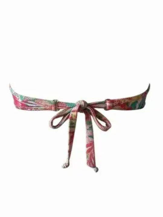 Bikini Set Push Up Brazil Floral Pink Fuchsia Glitter