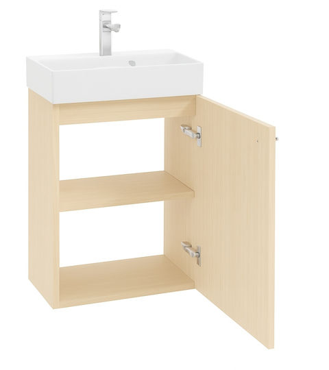 DomoDomo Bathroom Vanity Unit With Sink With Light L50xD30xH70cm Vicenza Oak