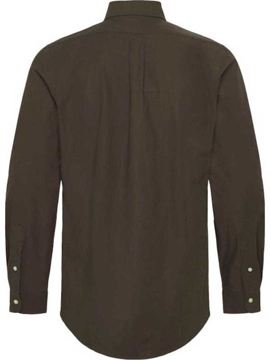 Long Sleeve Shirt in Regular Fit Dark Brown