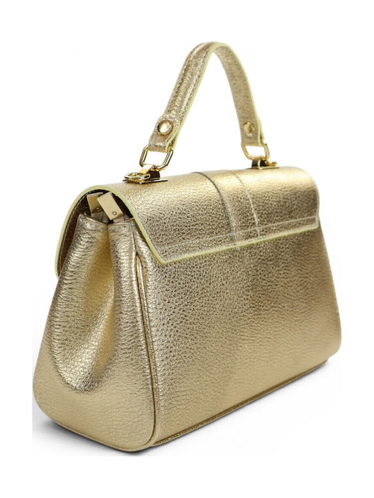 Leather Women's Shoulder Bag Gold