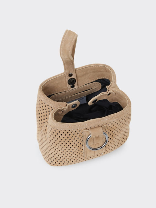 Leather Women's Handbag Beige