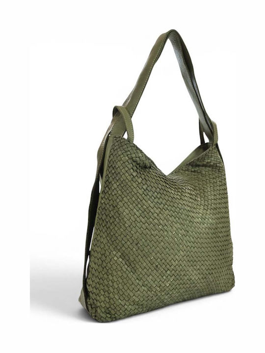 Women's Leather Shoulder Bag Olive
