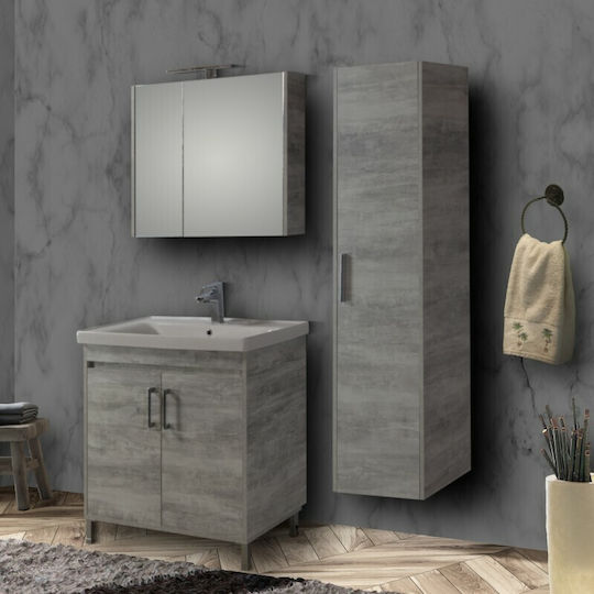 Martin Savina 80 Countertop with Sink & Mirror L78xW44xH72cm Cupboard Cement